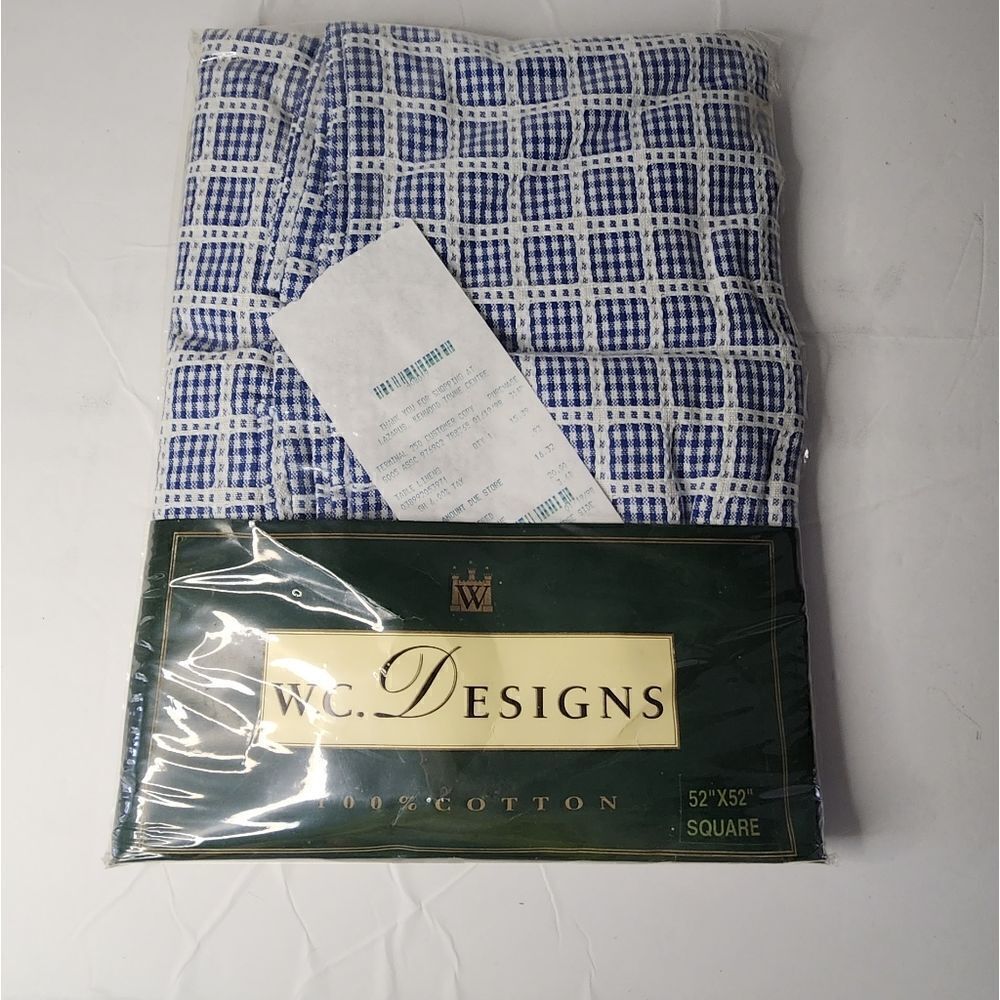 W.C. Designs 100% cotton 52"x52" square tablecloth vintage